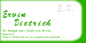 ervin dietrich business card